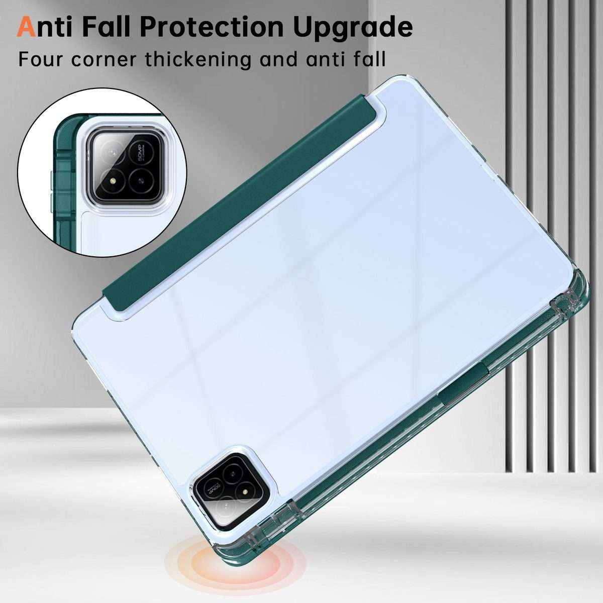 For Xiaomi Pad 7 / 7 Pro Clear Acrylic Deformation Leather Tablet Case(Dark Green)