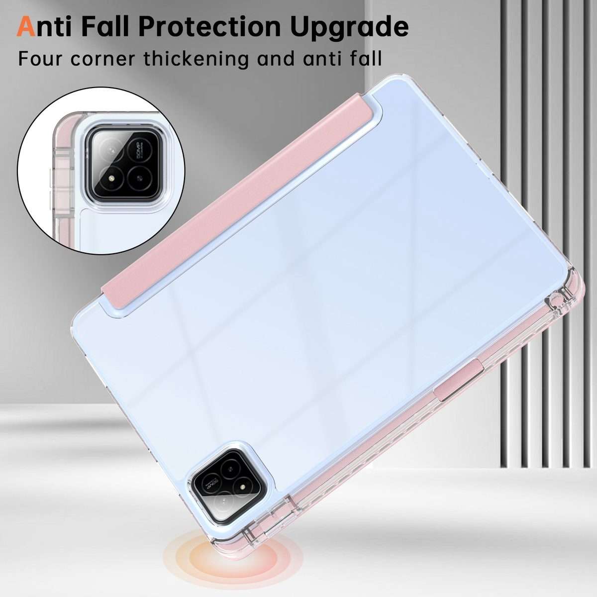 For Xiaomi Pad 7 / 7 Pro Clear Acrylic Deformation Leather Tablet Case(Pink)
