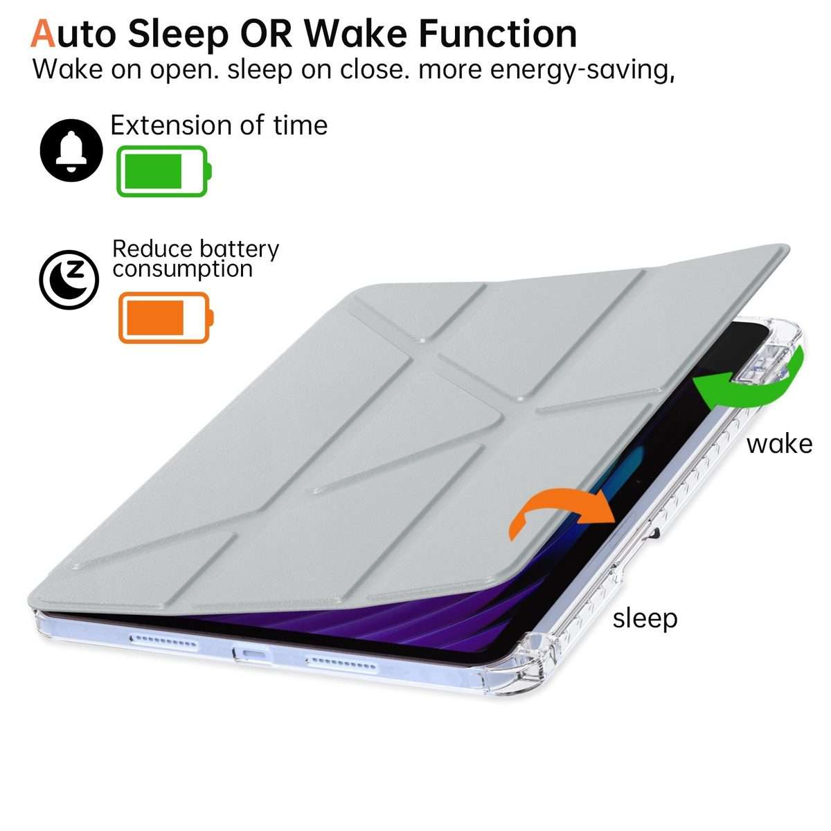 For Xiaomi Pad 7 / 7 Pro Clear Acrylic Deformation Leather Tablet Case(Grey)