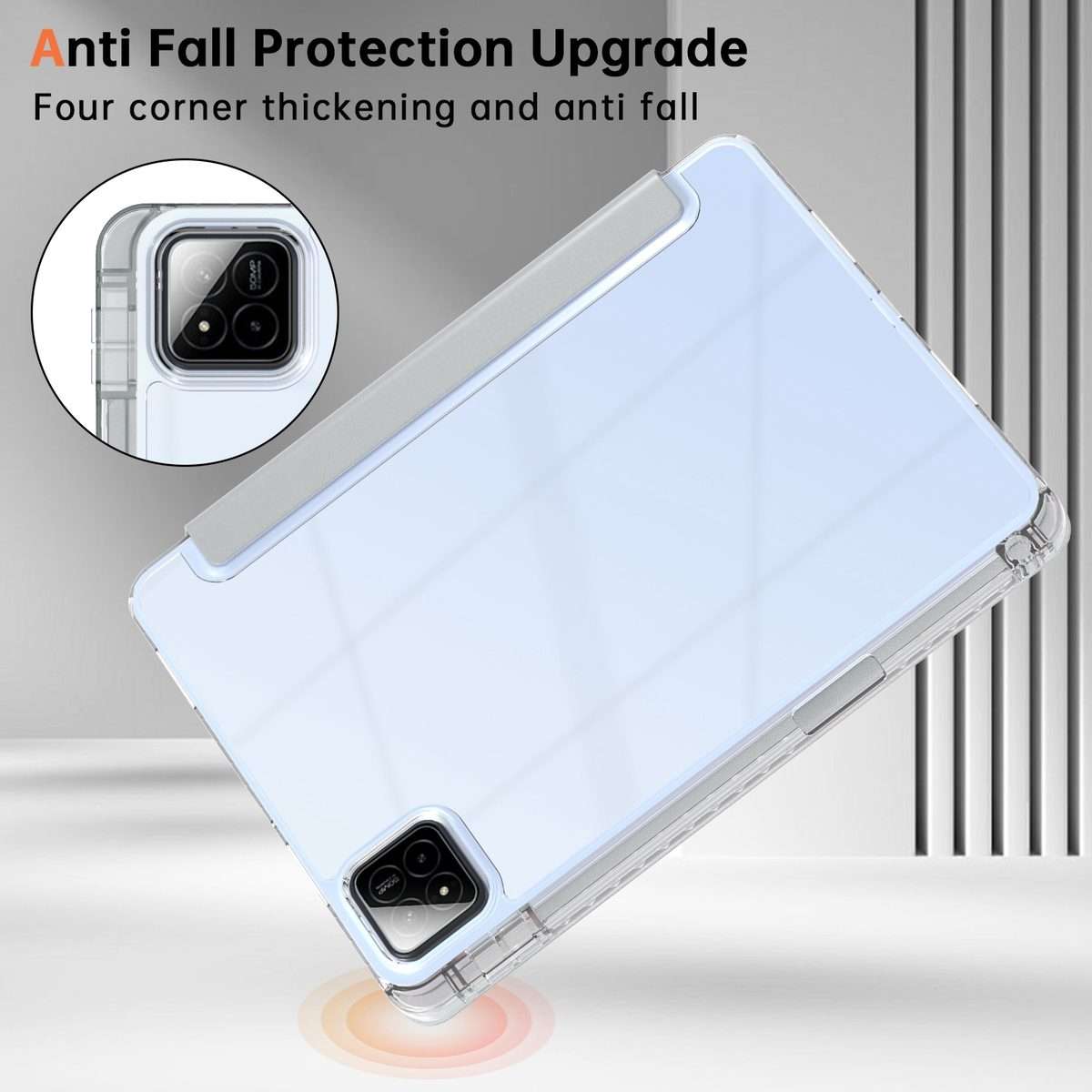 For Xiaomi Pad 7 / 7 Pro Clear Acrylic Deformation Leather Tablet Case(Grey)