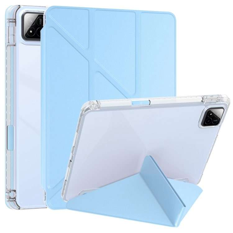 For Xiaomi Pad 7 / 7 Pro Clear Acrylic Deformation Leather Tablet Case(Ice Blue)
