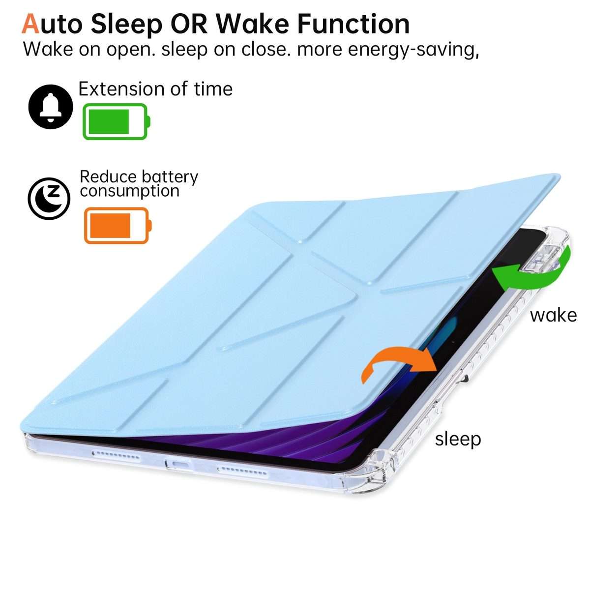 For Xiaomi Pad 7 / 7 Pro Clear Acrylic Deformation Leather Tablet Case(Ice Blue)