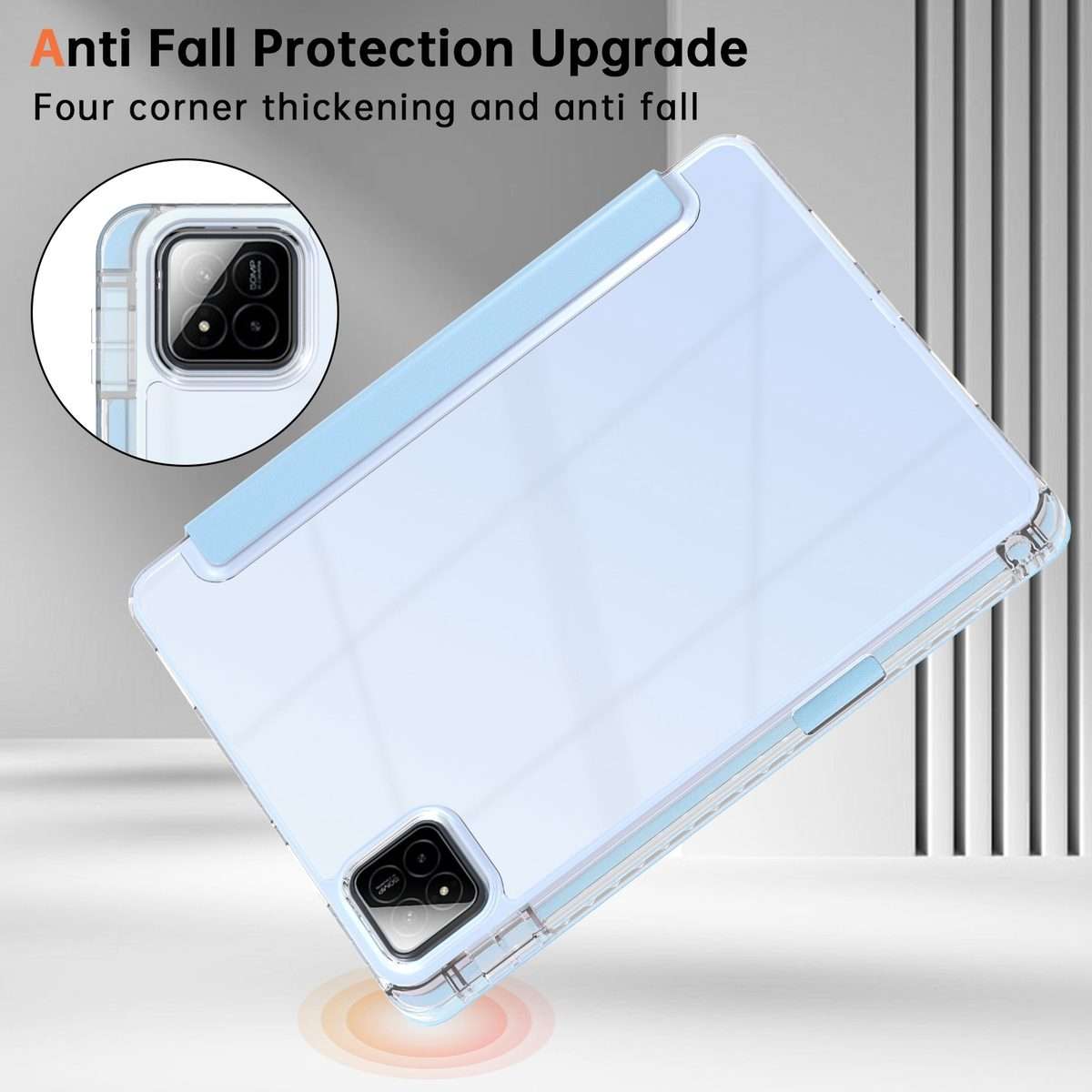 For Xiaomi Pad 7 / 7 Pro Clear Acrylic Deformation Leather Tablet Case(Ice Blue)