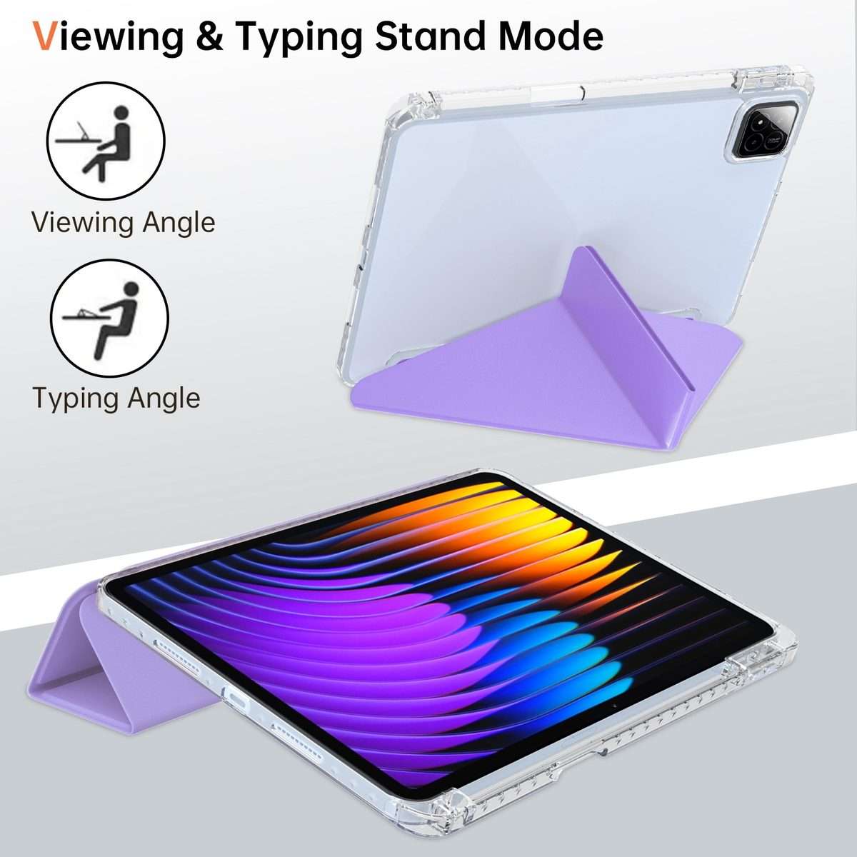 For Xiaomi Pad 7 / 7 Pro Clear Acrylic Deformation Leather Tablet Case(Purple)