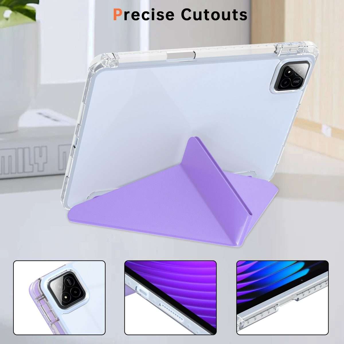 For Xiaomi Pad 7 / 7 Pro Clear Acrylic Deformation Leather Tablet Case(Purple)