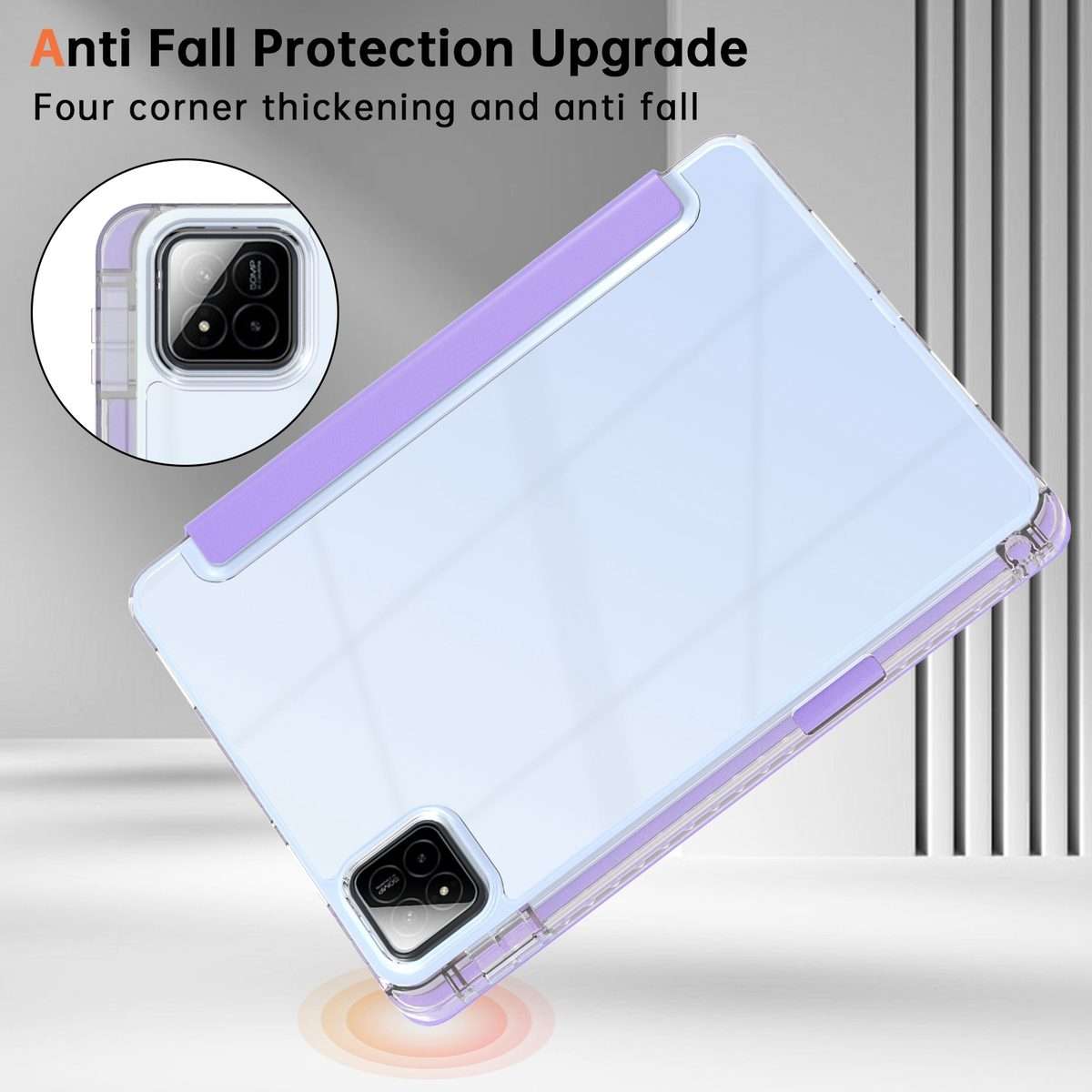 For Xiaomi Pad 7 / 7 Pro Clear Acrylic Deformation Leather Tablet Case(Purple)
