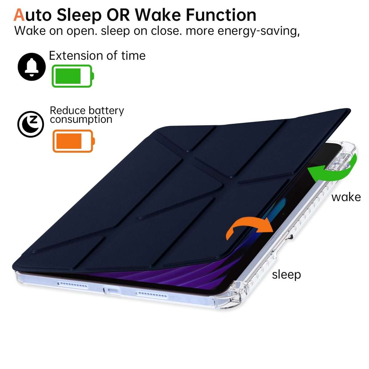 For Xiaomi Pad 7 / 7 Pro Clear Acrylic Deformation Leather Tablet Case(Dark Blue)
