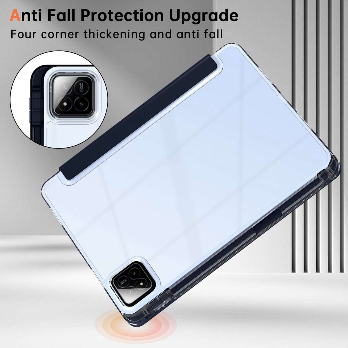 For Xiaomi Pad 7 / 7 Pro Clear Acrylic Deformation Leather Tablet Case(Dark Blue)