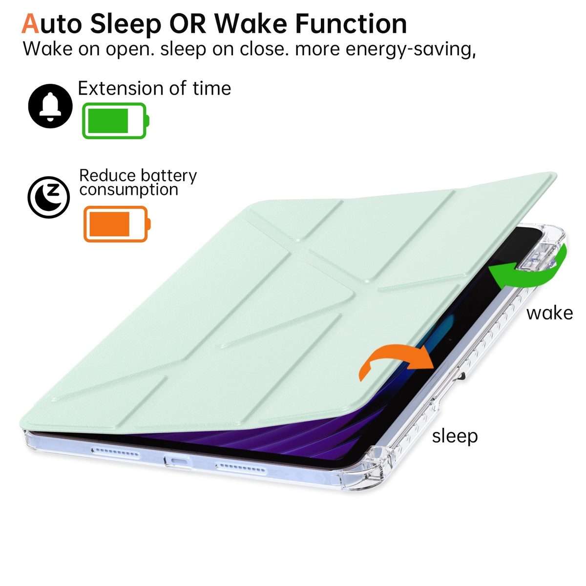 For Xiaomi Pad 7 / 7 Pro Clear Acrylic Deformation Leather Tablet Case(Light Green)