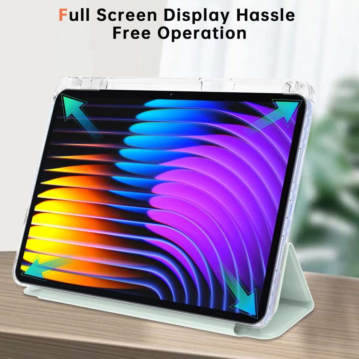 For Xiaomi Pad 7 / 7 Pro Clear Acrylic Deformation Leather Tablet Case(Light Green)