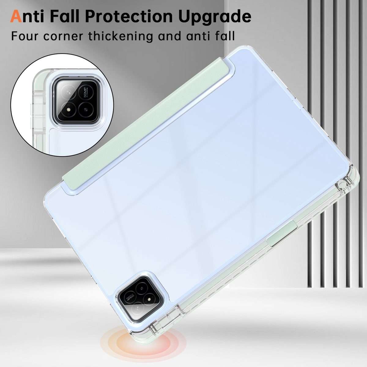 For Xiaomi Pad 7 / 7 Pro Clear Acrylic Deformation Leather Tablet Case(Light Green)
