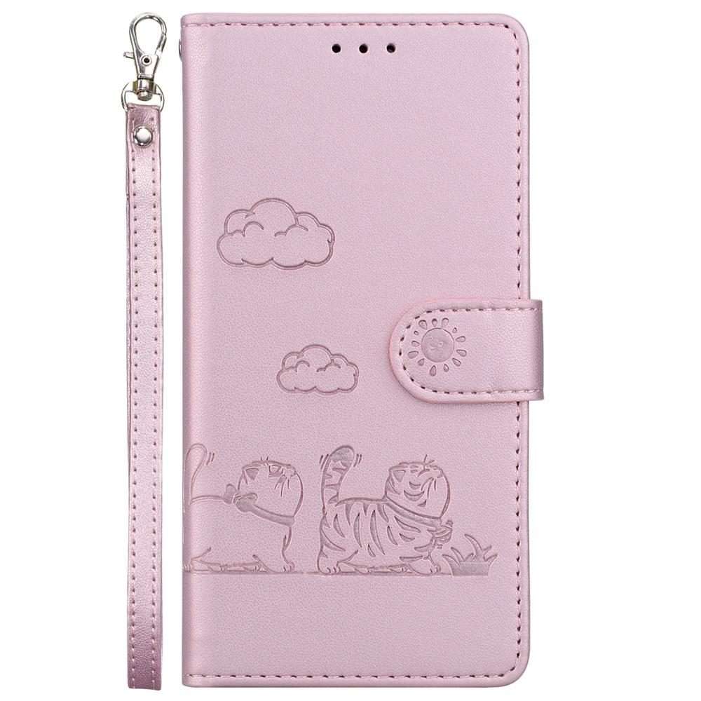 For Infinix Note 50 Pro+ Cute Cats RFID Leather Phone Case(Rose Gold)