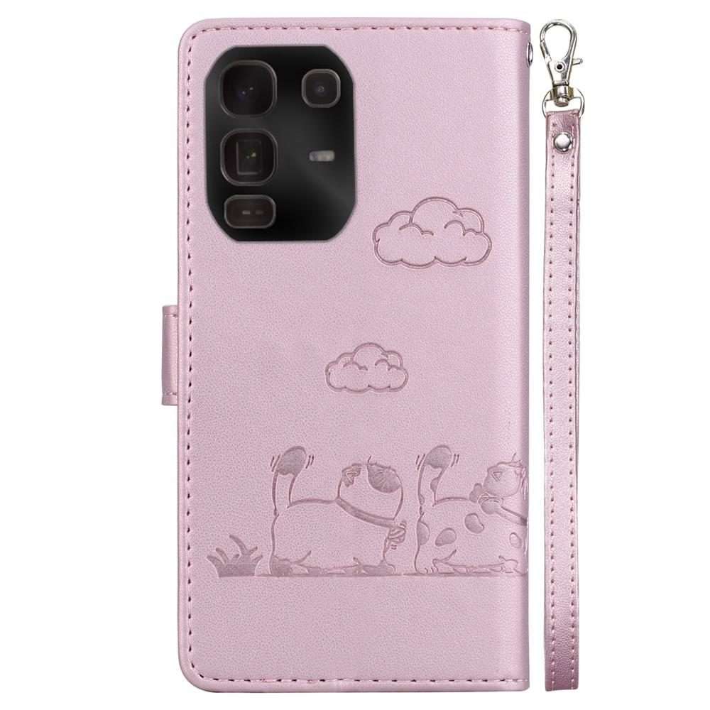 For Infinix Note 50 Pro+ Cute Cats RFID Leather Phone Case(Rose Gold)