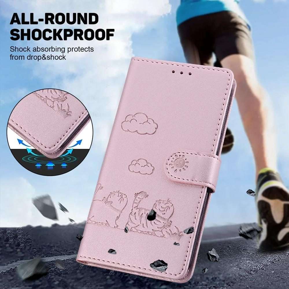For Infinix Note 50 Pro+ Cute Cats RFID Leather Phone Case(Rose Gold)
