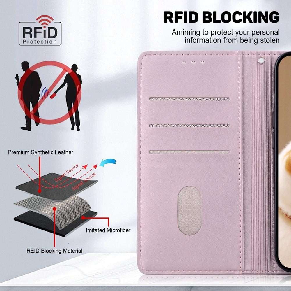For Infinix Note 50 Pro+ Cute Cats RFID Leather Phone Case(Rose Gold)
