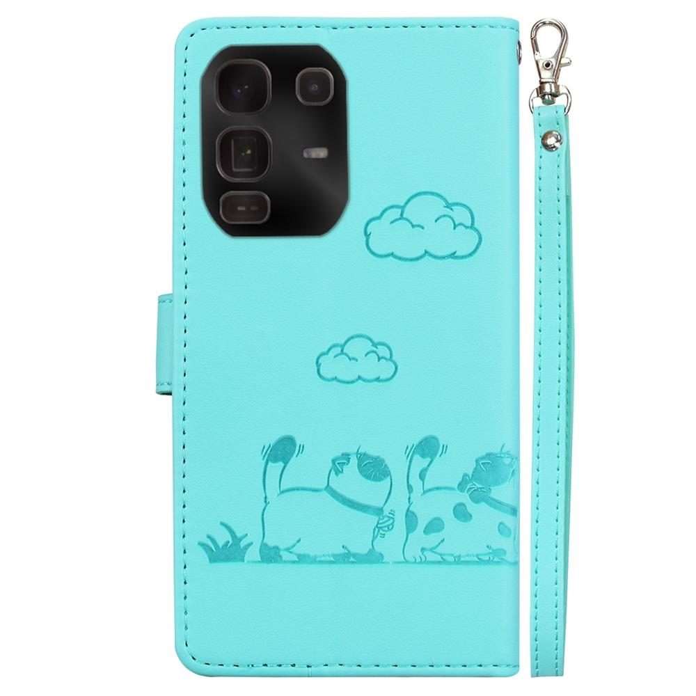 For Infinix Note 50 Pro+ Cute Cats RFID Leather Phone Case(Green)