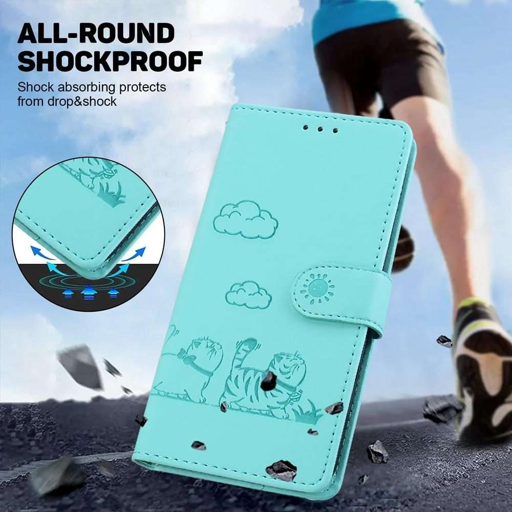 For Infinix Note 50 Pro+ Cute Cats RFID Leather Phone Case(Green)