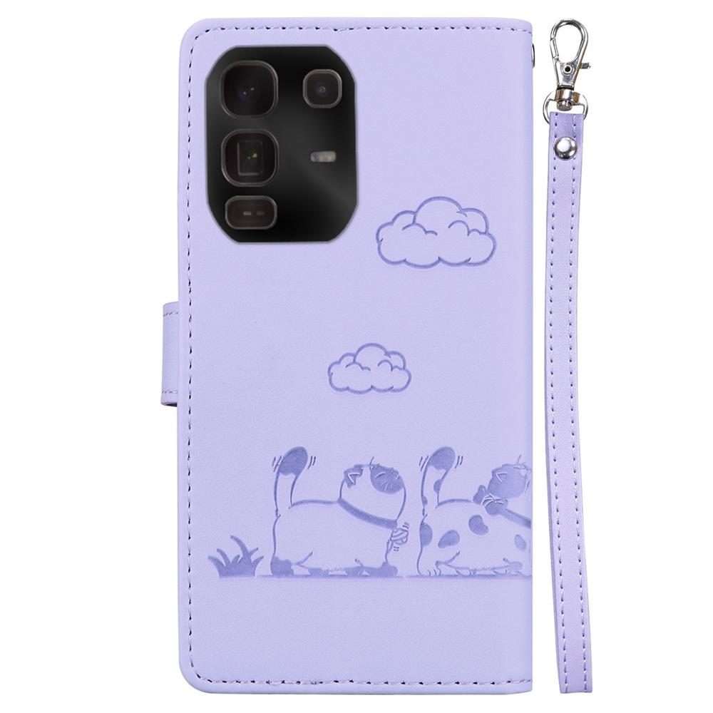 For Infinix Note 50 Pro+ Cute Cats RFID Leather Phone Case(Purple)