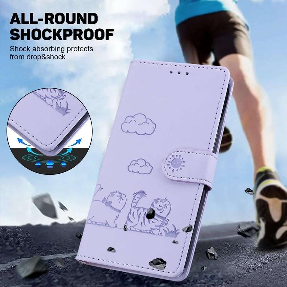 For Infinix Note 50 Pro+ Cute Cats RFID Leather Phone Case(Purple)