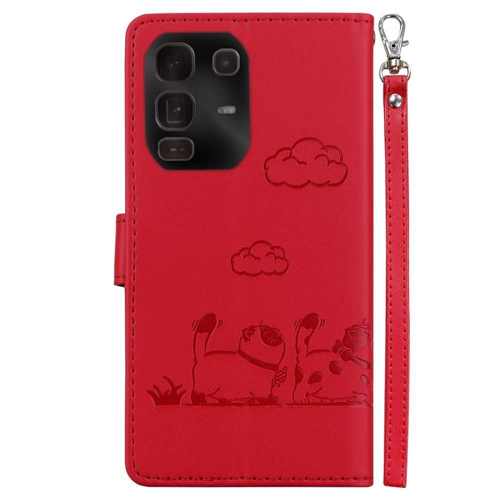 For Infinix Note 50 Pro+ Cute Cats RFID Leather Phone Case(Red)