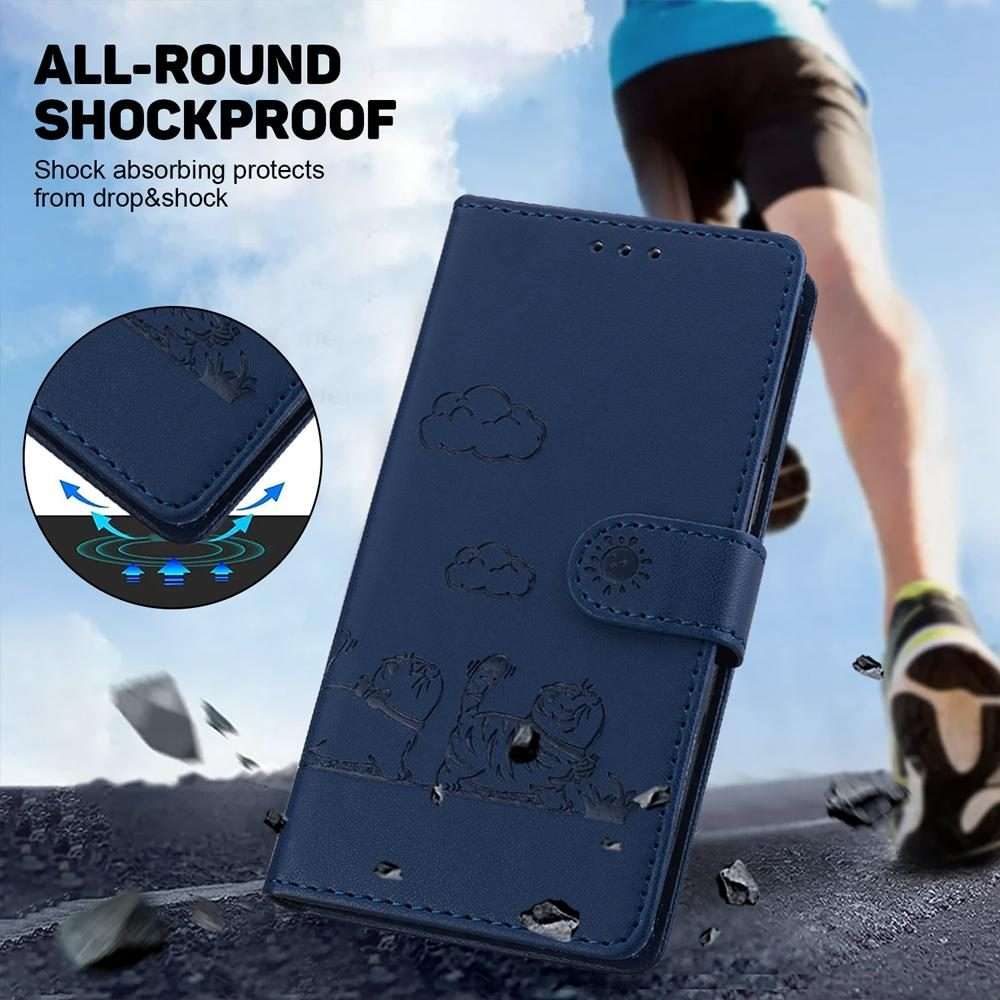 For Infinix Note 50 Pro+ Cute Cats RFID Leather Phone Case(Blue)