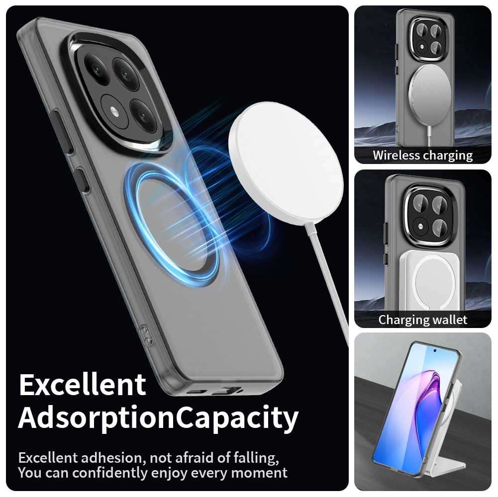 For Redmi Note 14 Pro+ 5G Candy Magsafe PC Hybrid TPU Phone Case(Black)