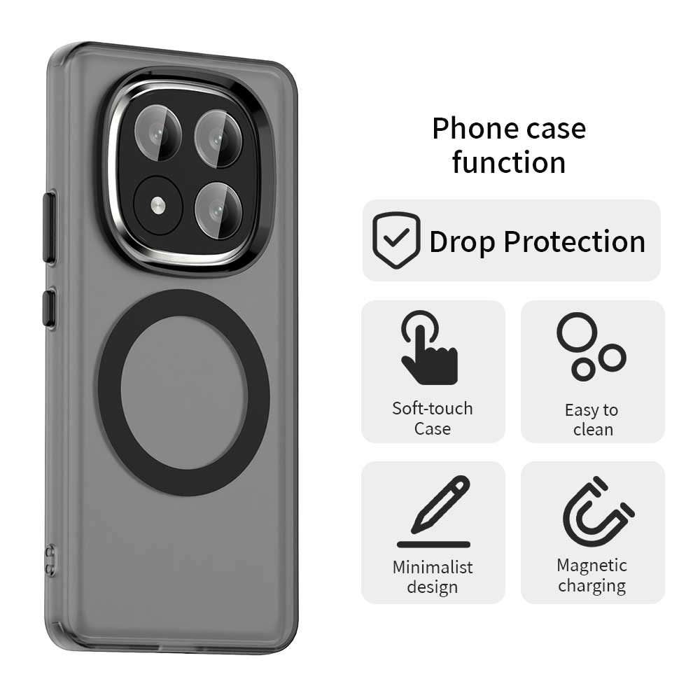 For Redmi Note 14 Pro+ 5G Candy Magsafe PC Hybrid TPU Phone Case(Black)
