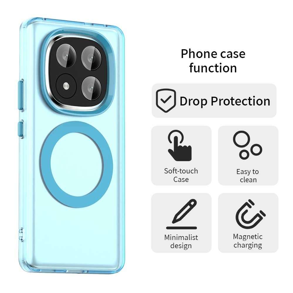 For Redmi Note 14 Pro+ 5G Candy Magsafe PC Hybrid TPU Phone Case(Blue)