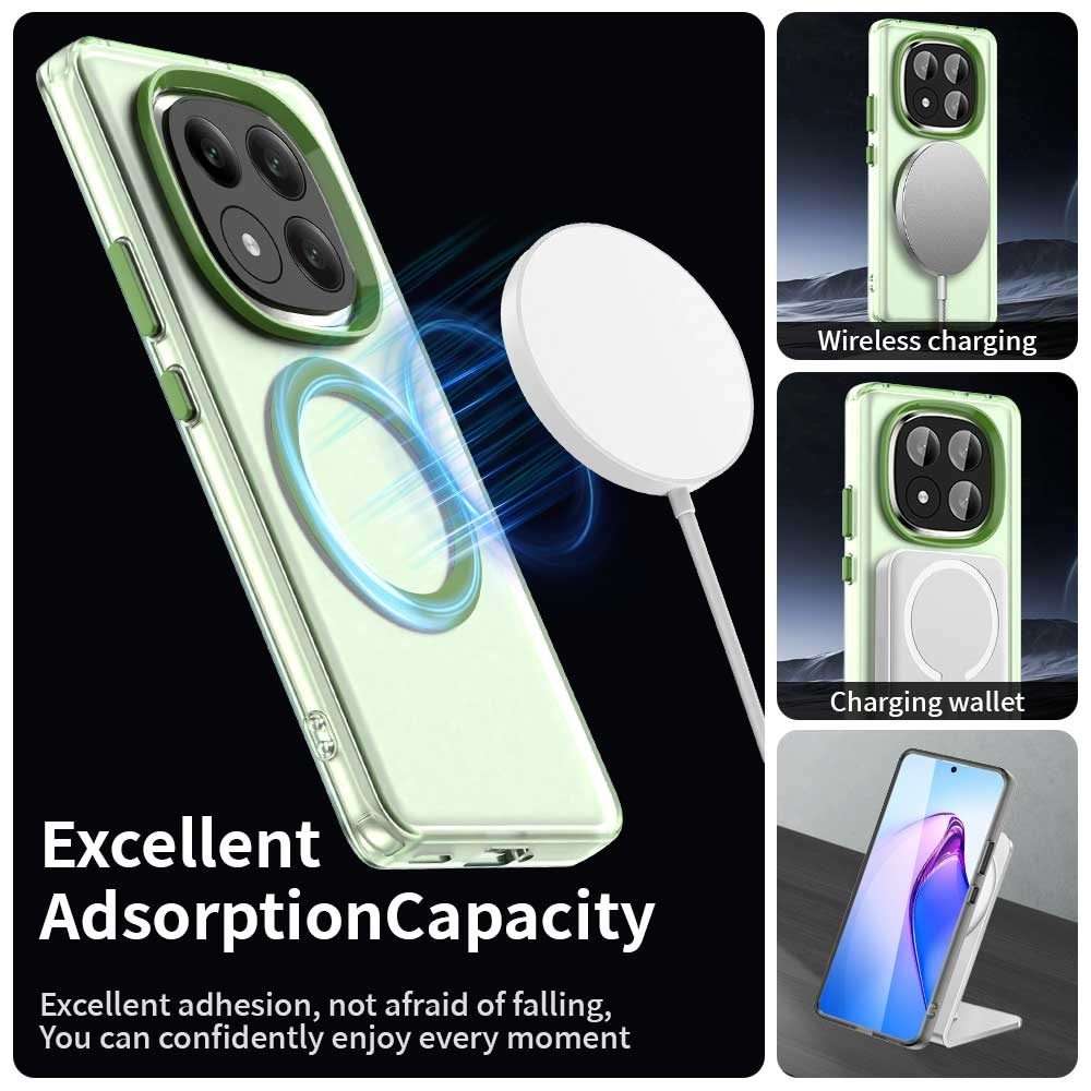 For Redmi Note 14 Pro+ 5G Candy Magsafe PC Hybrid TPU Phone Case(Green)