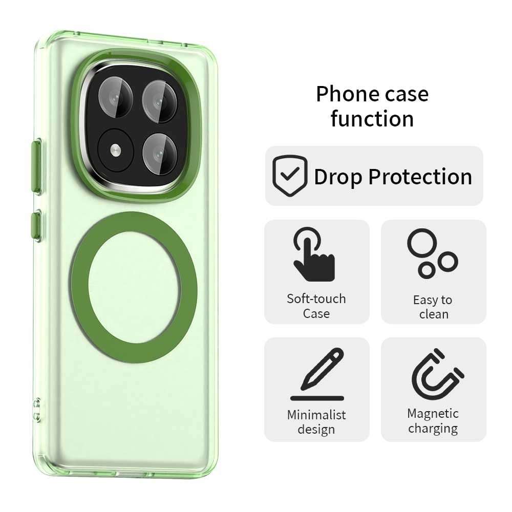 For Redmi Note 14 Pro+ 5G Candy Magsafe PC Hybrid TPU Phone Case(Green)
