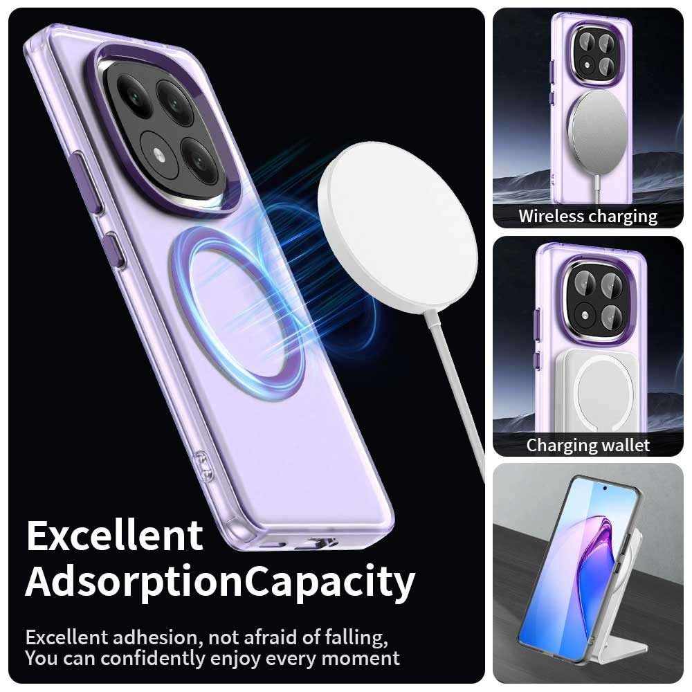For Redmi Note 14 Pro+ 5G Candy Magsafe PC Hybrid TPU Phone Case(Purple)