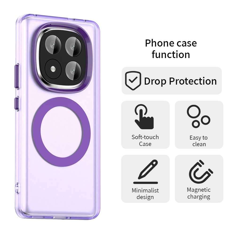 For Redmi Note 14 Pro+ 5G Candy Magsafe PC Hybrid TPU Phone Case(Purple)