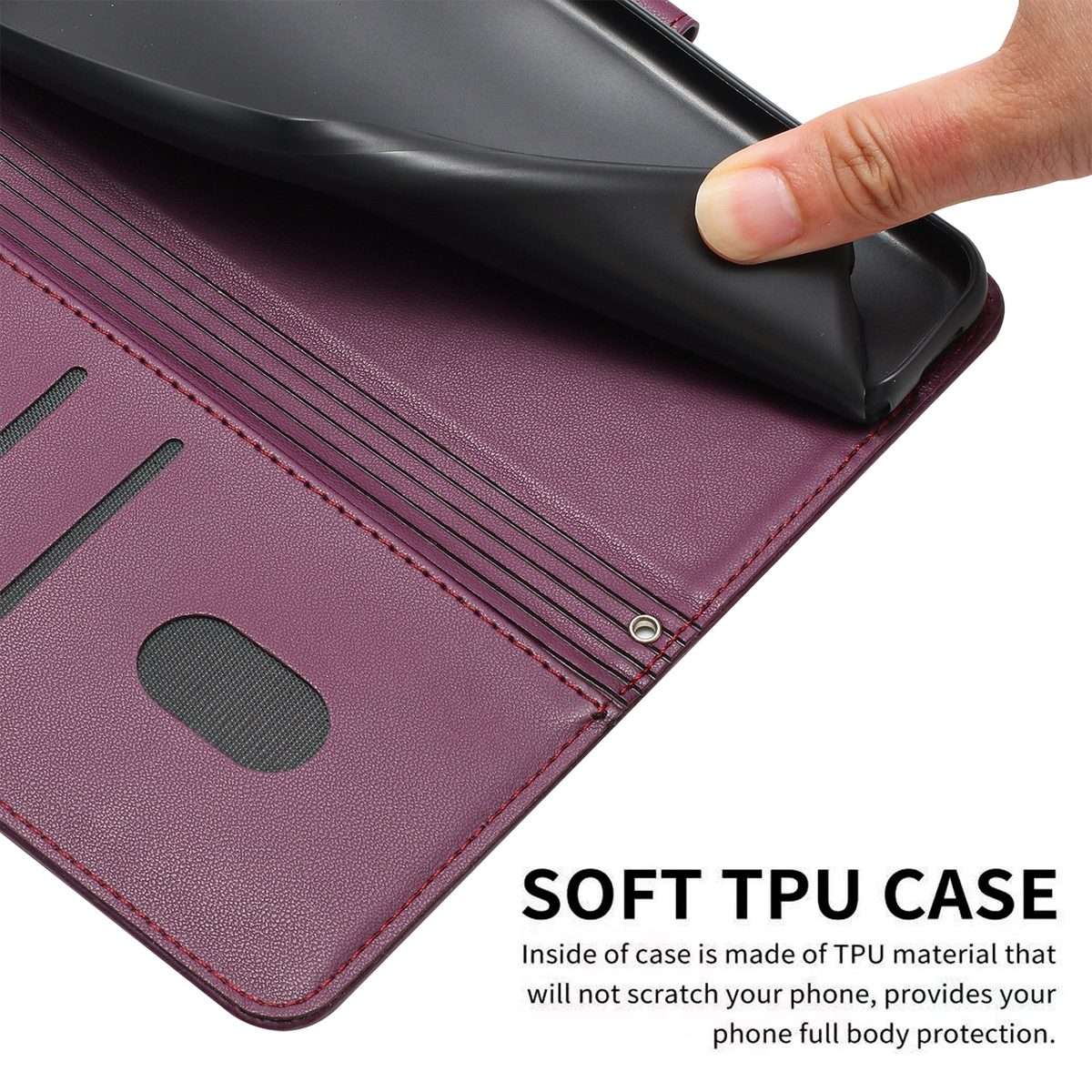 For Redmi 13 4G / 5G / Note 13R 5G Embossed Kitten Phone Leather Case with Lanyard(Wine Red)