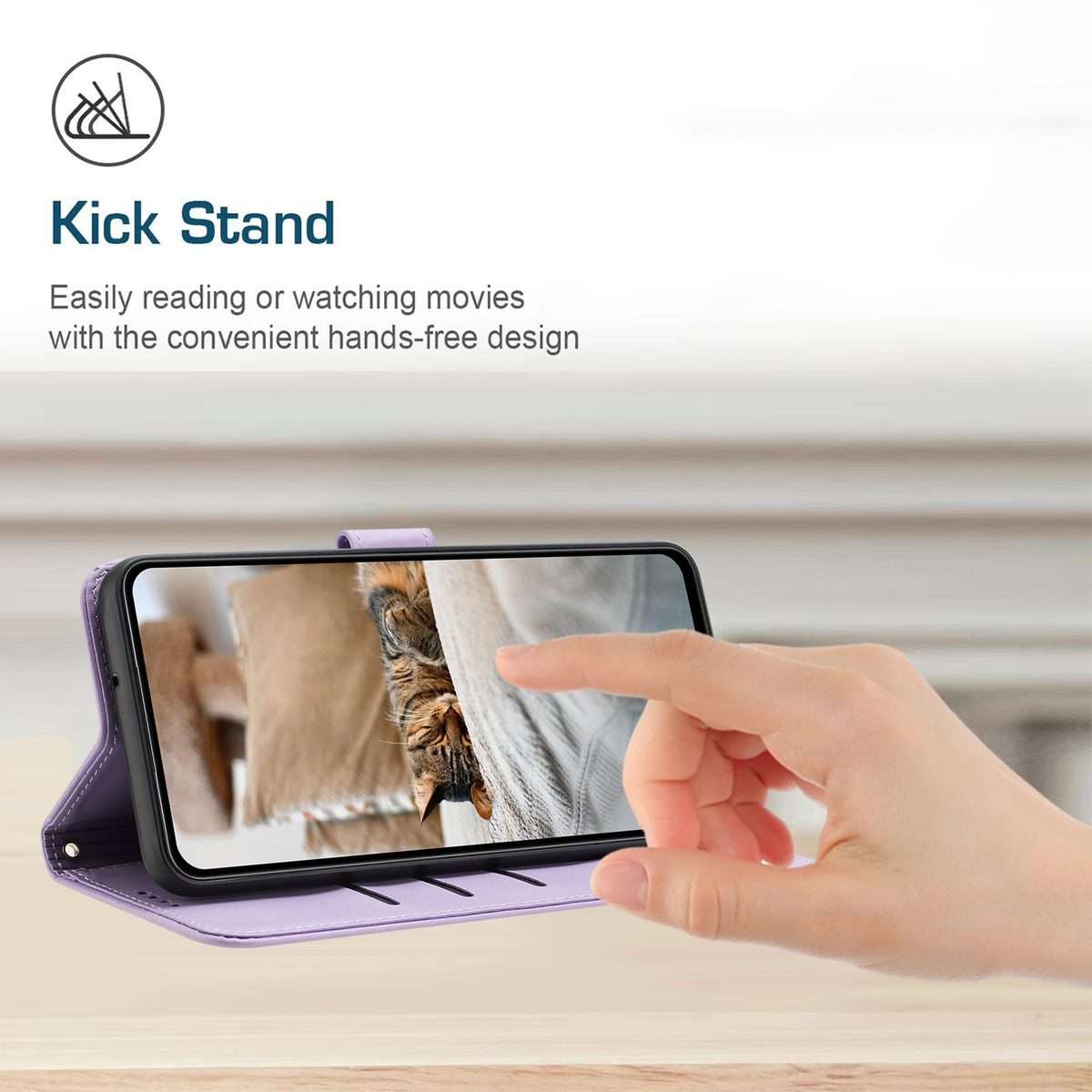 For Redmi Note 14 Pro 5G Embossed Kitten Phone Leather Case with Lanyard(Purple)