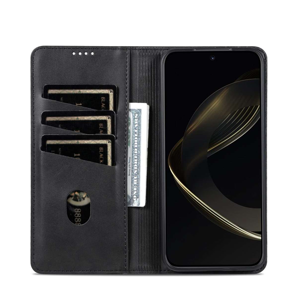 For Xiaomi 15 Pro AZNS Magnetic Calf Texture Flip Leather Phone Case(Black)