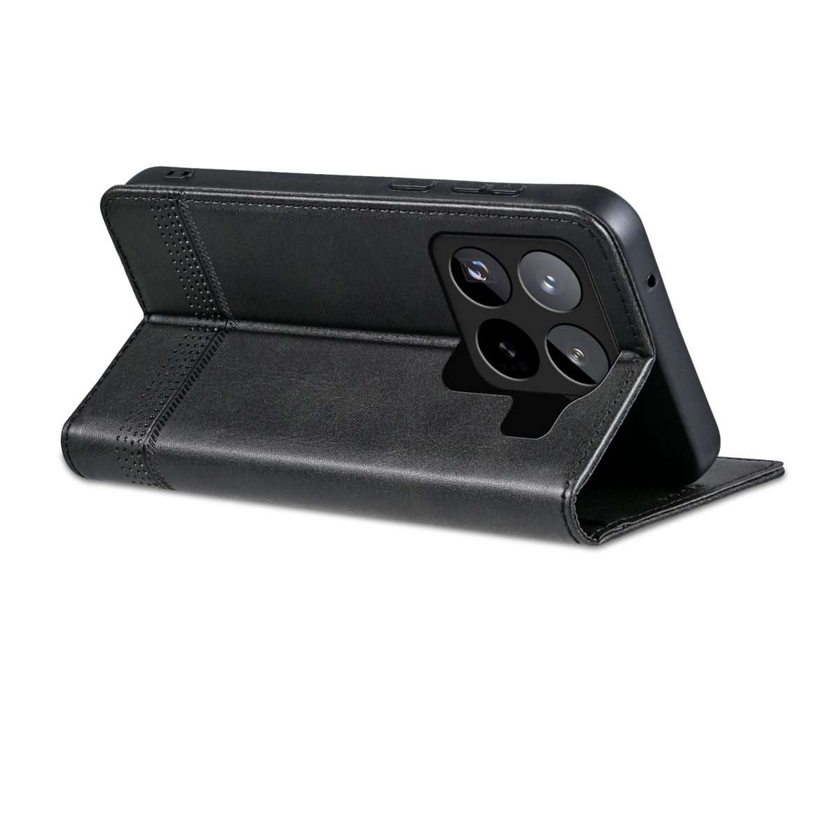 For Xiaomi 15 Pro AZNS Magnetic Calf Texture Flip Leather Phone Case(Black)