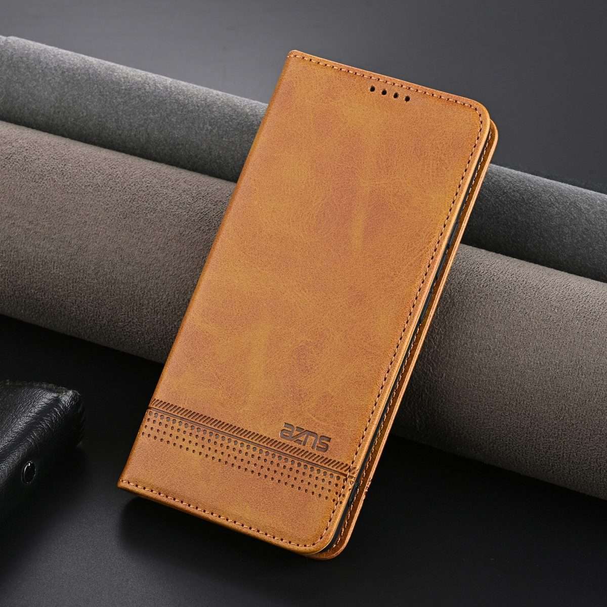 For Xiaomi 15 Pro AZNS Magnetic Calf Texture Flip Leather Phone Case(Light Brown)