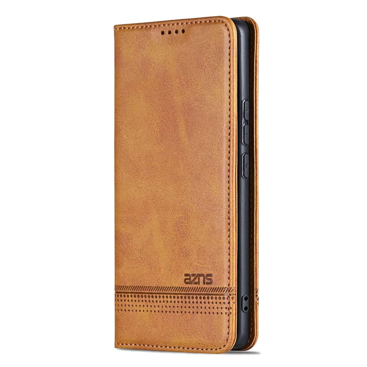 For Xiaomi 15 Pro AZNS Magnetic Calf Texture Flip Leather Phone Case(Light Brown)