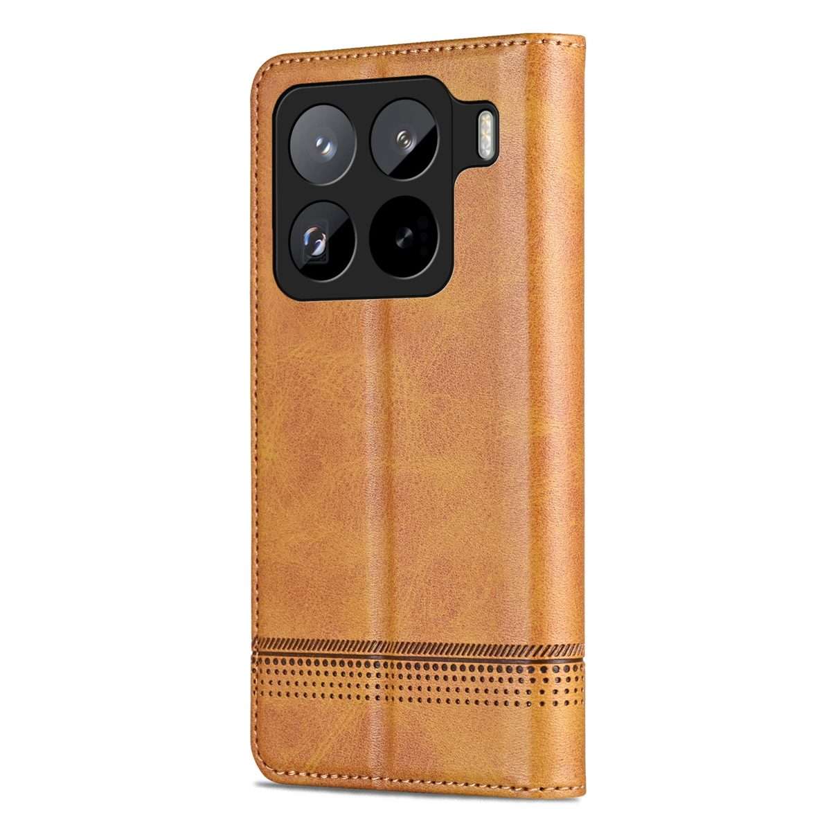 For Xiaomi 15 Pro AZNS Magnetic Calf Texture Flip Leather Phone Case(Light Brown)