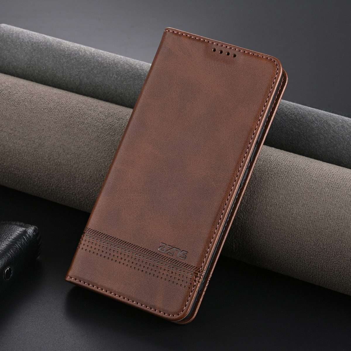 For Xiaomi 15 Pro AZNS Magnetic Calf Texture Flip Leather Phone Case(Dark Brown)