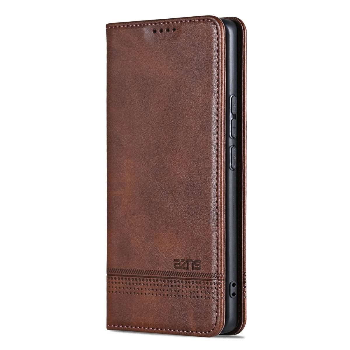 For Xiaomi 15 Pro AZNS Magnetic Calf Texture Flip Leather Phone Case(Dark Brown)