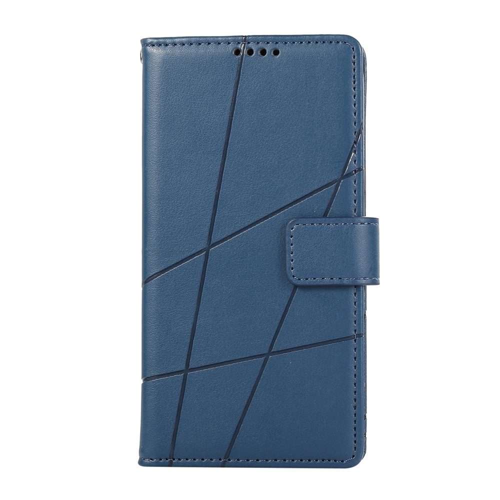 For Xiaomi 15 Pro PU Genuine Leather Texture Embossed Line Phone Case(Blue)