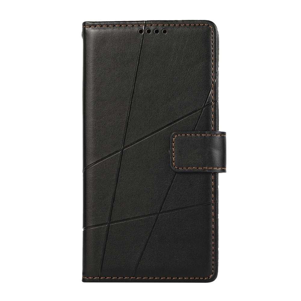 For Xiaomi 15 Pro PU Genuine Leather Texture Embossed Line Phone Case(Black)