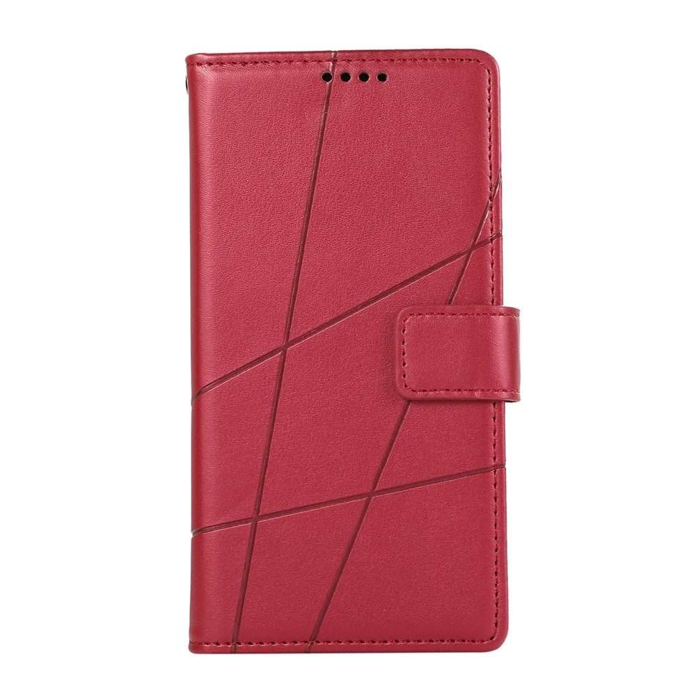 For Xiaomi 15 Pro PU Genuine Leather Texture Embossed Line Phone Case(Red)