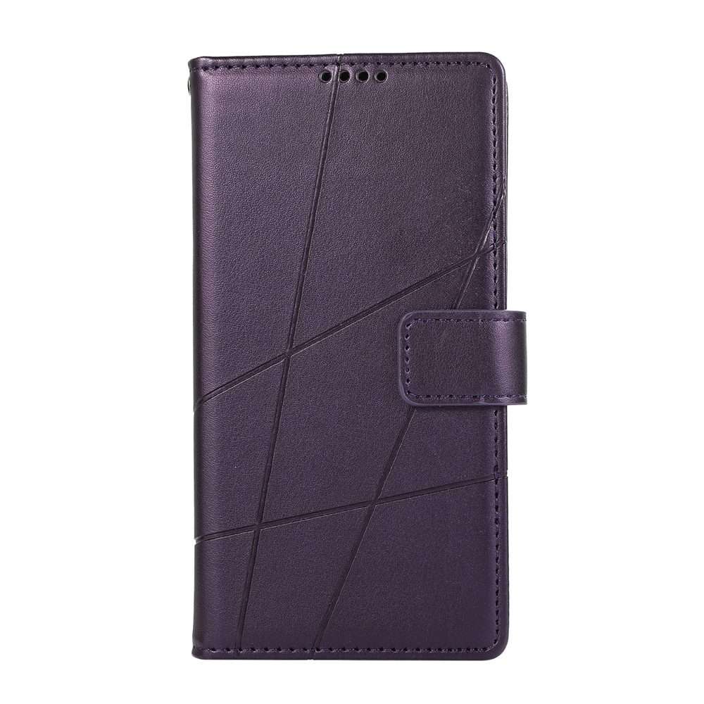 For Xiaomi 15 Pro PU Genuine Leather Texture Embossed Line Phone Case(Purple)