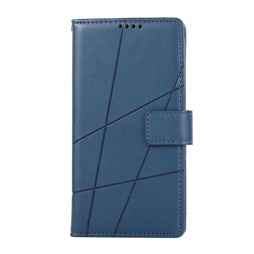 For Xiaomi 15T Pro 5G PU Genuine Leather Texture Embossed Line Phone Case(Blue)