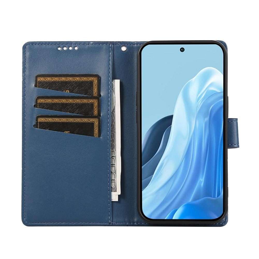 For Xiaomi 15T Pro 5G PU Genuine Leather Texture Embossed Line Phone Case(Blue)