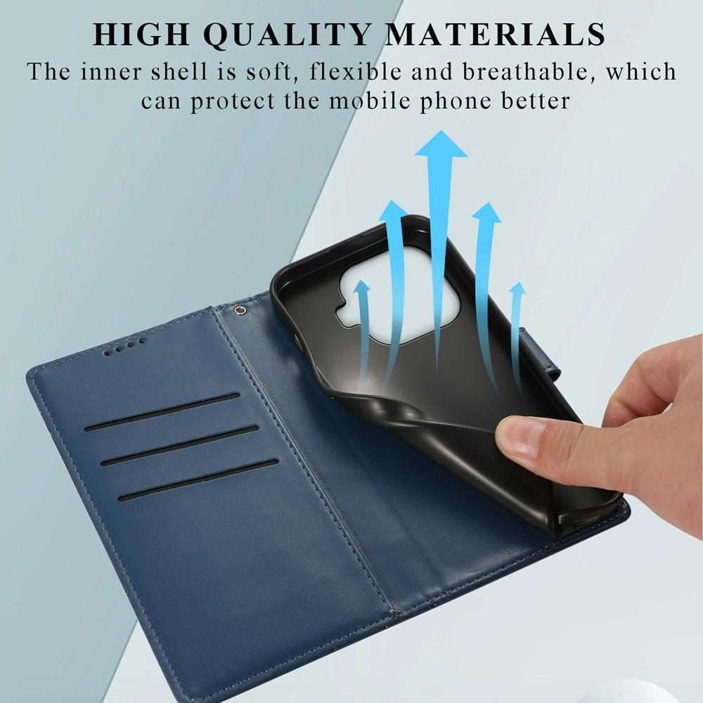 For Xiaomi 15T Pro 5G PU Genuine Leather Texture Embossed Line Phone Case(Blue)