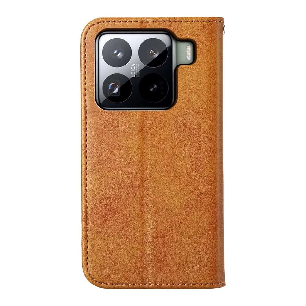For Xiaomi 15 Pro Cubic Grid Calf Texture Magnetic Leather Phone Case(Yellow)