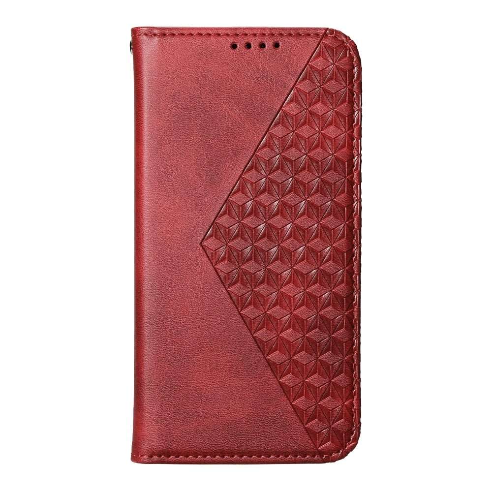 For Xiaomi 15 Pro Cubic Grid Calf Texture Magnetic Leather Phone Case(Red)